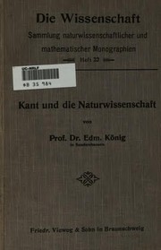 Front cover of Kant und die Naturwissenschaft by Edmund König