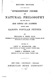Cover of Introductory Course of Natural Philosophy for the Use of High Schools and Academies by Adolphe Ganot
