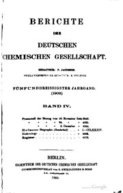 Cover of Berichte der Deutschen Chemischen Gesellschaft by Deutsche Chemische Gesellschaft