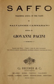 Cover of Saffo by Giovanni Pacini