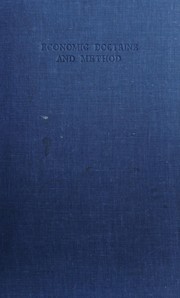 Front cover of Economic doctrine and method by Joseph Alois Schumpeter