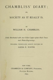 Cover of Chambliss diary by William H. Chambliss