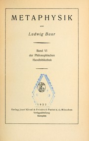 Front cover of Philosophische Handbibliothek by Baeumker, Clemens