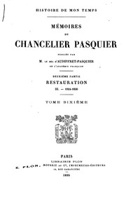 Front cover of Histoire de mon temps by Etienne-Denis Pasquier