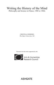 Cover of Writing the history of the mind by Cristina Chimisso
