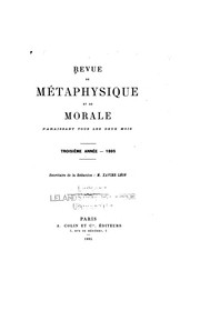 Front cover of Revue de métaphysique et de morale by Société française de philosophie