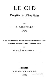 Front cover of Le Cid; tragédie en cinq actes by Pierre Corneille