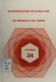 Front cover of An introduction to Q-analysis by John R. Beaumont