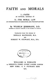 Front cover of Faith And Morals by Herrmann, Wilhelm, 1846-1922