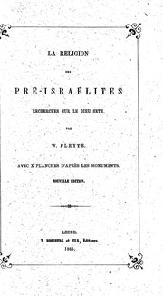 Front cover of La religion des pré-Israélites by W. Pleyte