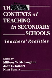 Front cover of The Contexts of teaching in secondary schools by Nina Bascia