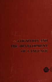 Front cover of Cognition and the development of language by Brown, Roger