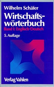 Cover of Wirtschaftswörterbuch by Schäfer, Wilhelm Dr.