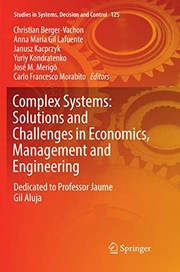 Front cover of Complex Systems : Solutions and Challenges in Economics, Management and Engineering by Christian Berger-Vachon