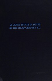 Cover of A large estate in Egypt in the third century B.C by Michael Ivanovitch Rostovtzeff