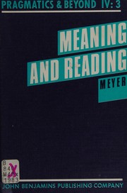 Cover of Meaning and reading by Michel Meyer