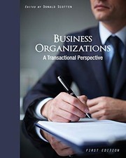 Front cover of Business Organizations by Donald Scotten