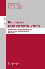 Front cover of Decision and Game Theory for Security by Linda Bushnell