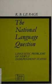 Front cover of The national language question by R. B. Le Page