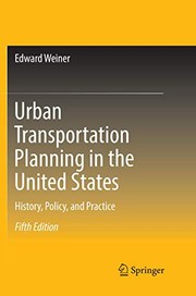 Front cover of Urban transportation planning in the United States by Edward Weiner