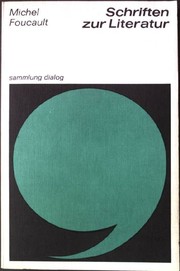 Front cover of Schriften zur Literatur by Michel Foucault