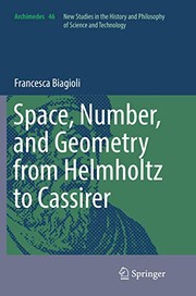 Front cover of Space, Number, and Geometry from Helmholtz to Cassirer by Francesca Biagioli