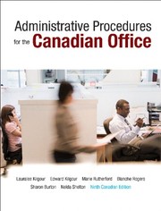 Front cover of Administrative Procedures for the Canadian Office, Ninth Canadian Edition by Lauralee Kilgour