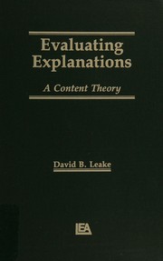 Cover of Evaluating explanations by David B. Leake