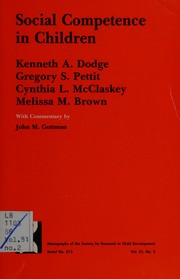 Front cover of Social competence in children by Kenneth A. Dodge