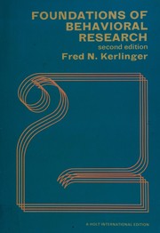 Front cover of Foundations of behavioral research by Fred N. Kerlinger