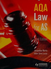 Cover of AQA law for AS by Jacqueline Martin