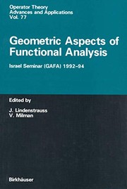 Cover of Geometric Aspects of Functional Analysis by Joram Lindenstrauss