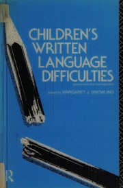 Cover of Children's Written Language Difficulties by Margaret J. Snowling