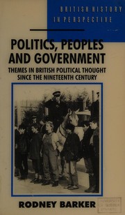 Cover of Politics, peoples and government by Rodney Barker