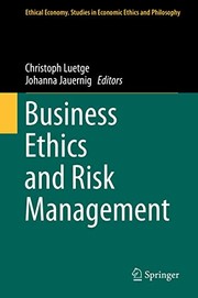 Cover of Business Ethics and Risk Management by Christoph Luetge