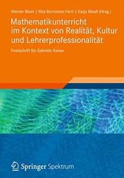 Front cover of Mathematikunterricht im Kontext von Realität, Kultur und Lehrerprofessionalität by Werner Blum