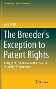 Front cover of The Breeder's Exception to Patent Rights by Viola Prifti