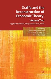 Front cover of Sraffa and the Reconstruction of Economic Theory : Volume Two by E. Levrero