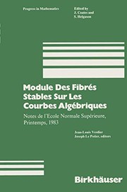 Cover of Module Des Fibrés Stables Sur Les Courbes Algébriques by Verdier