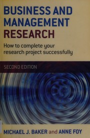 Front cover of Business and management research by Michael John Baker