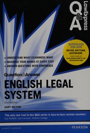 Front cover of English legal system by Gary Wilson