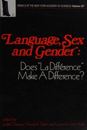 Front cover of Language, Sex and Gender by Judith Orasanu