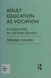 Front cover of Adult education as vocation by Collins, Michael