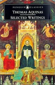 Cover of Selected writings by Thomas Aquinas