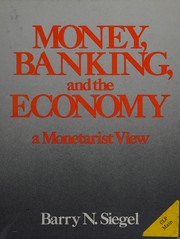 Front cover of Money, banking, and the economy by Barry N. Siegel