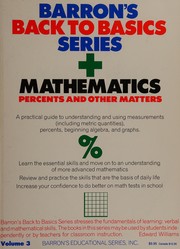 Cover of Mathematics Percents and Other Matters by Edward Williams