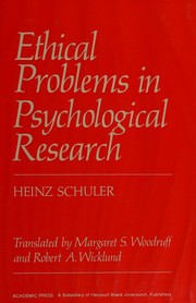 Front cover of Ethical problems in psychological research by Heinz Schuler