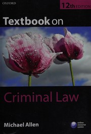 Front cover of Textbook on Criminal Law by Michael J. Allen