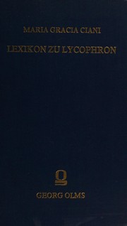 Front cover of Lexikon zu Lycophron by Maria Grazia Ciani
