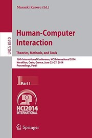 Cover of Human-Computer Interaction. Theories, Methods, and Tools by Masaaki Kurosu